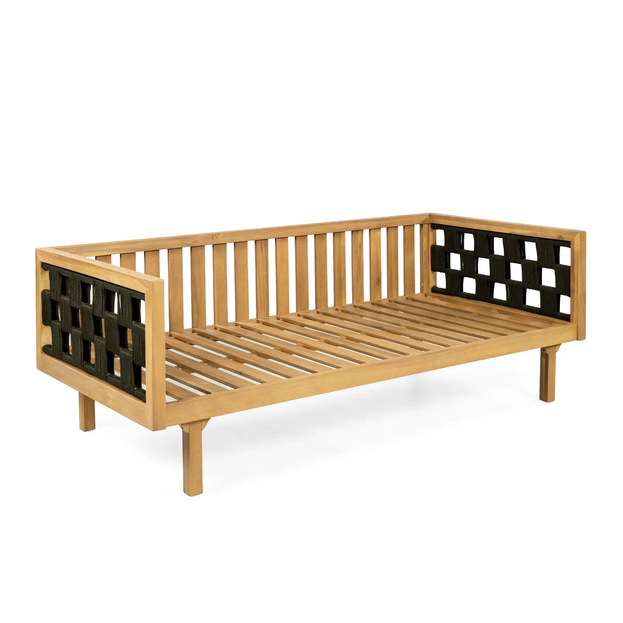 Three-Seater Outdoor Daybed - Acacia Wood Teak Finish Frame by HouseOfZazla
