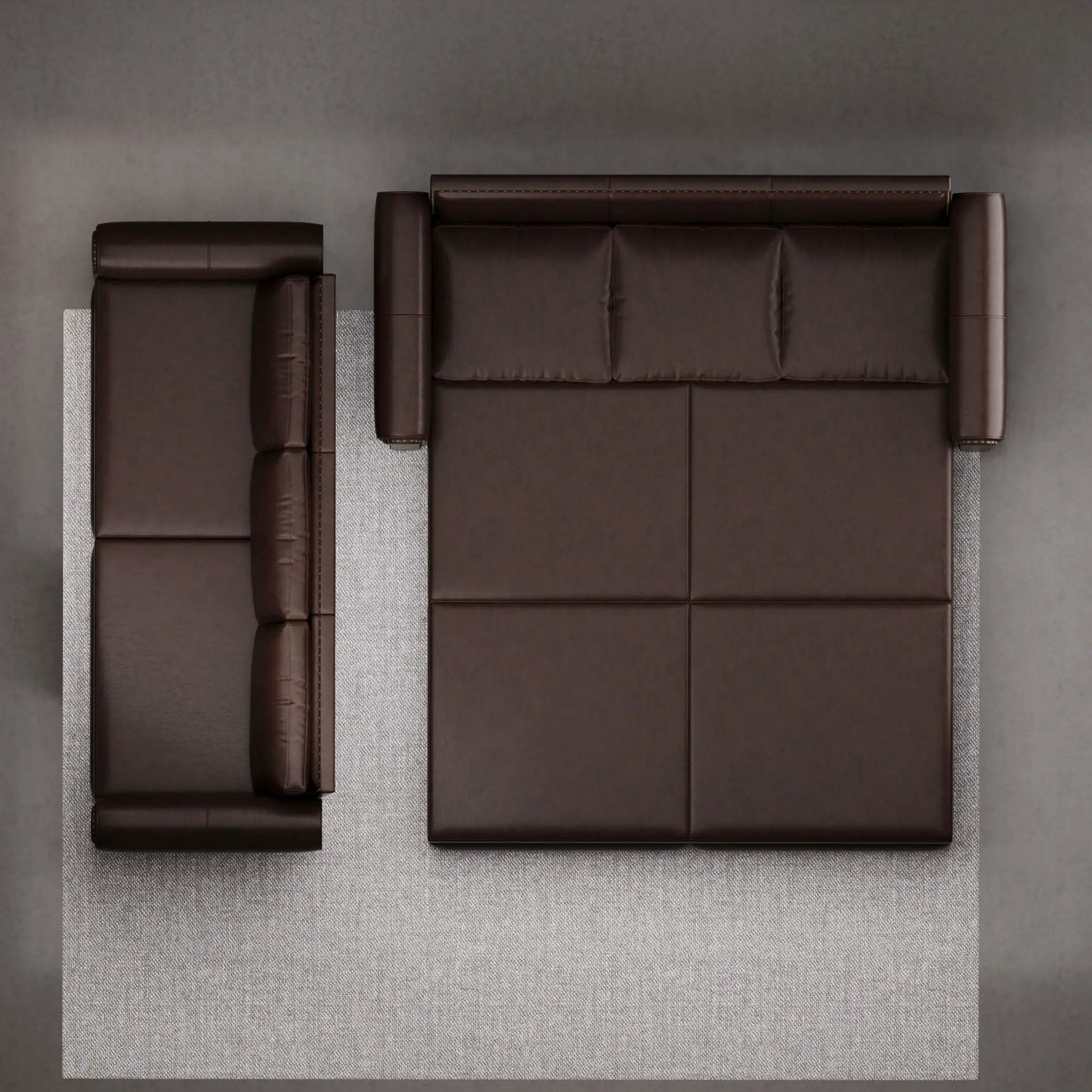 3 In 1 Convertible Sleeper Sofa With Nailhead Trim & Rolled Arm