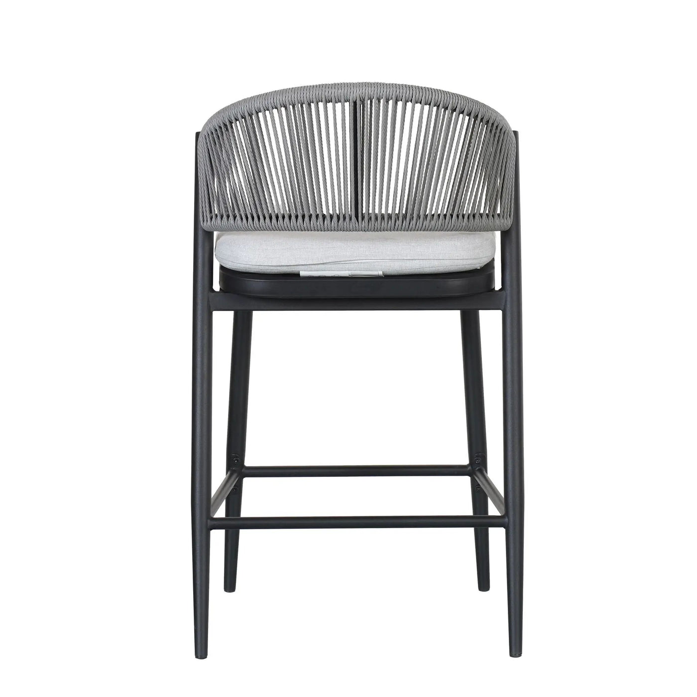 Outdoor 26" Counter Height Metal Frame Counter Stools With Scallop Shaped Backrest & Water Resistant Cushions by HouseOfZazla