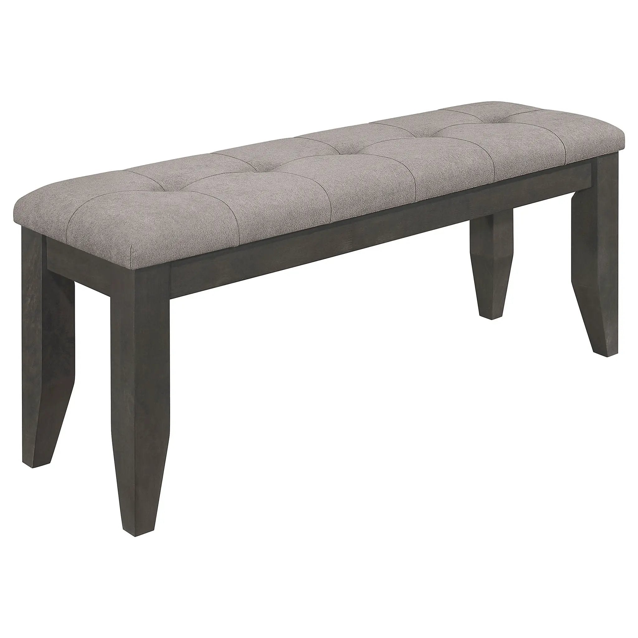 Erskin - Upholstered Dining Bench With Button Tufted Cushion - Dark Gray by HouseOfZazla