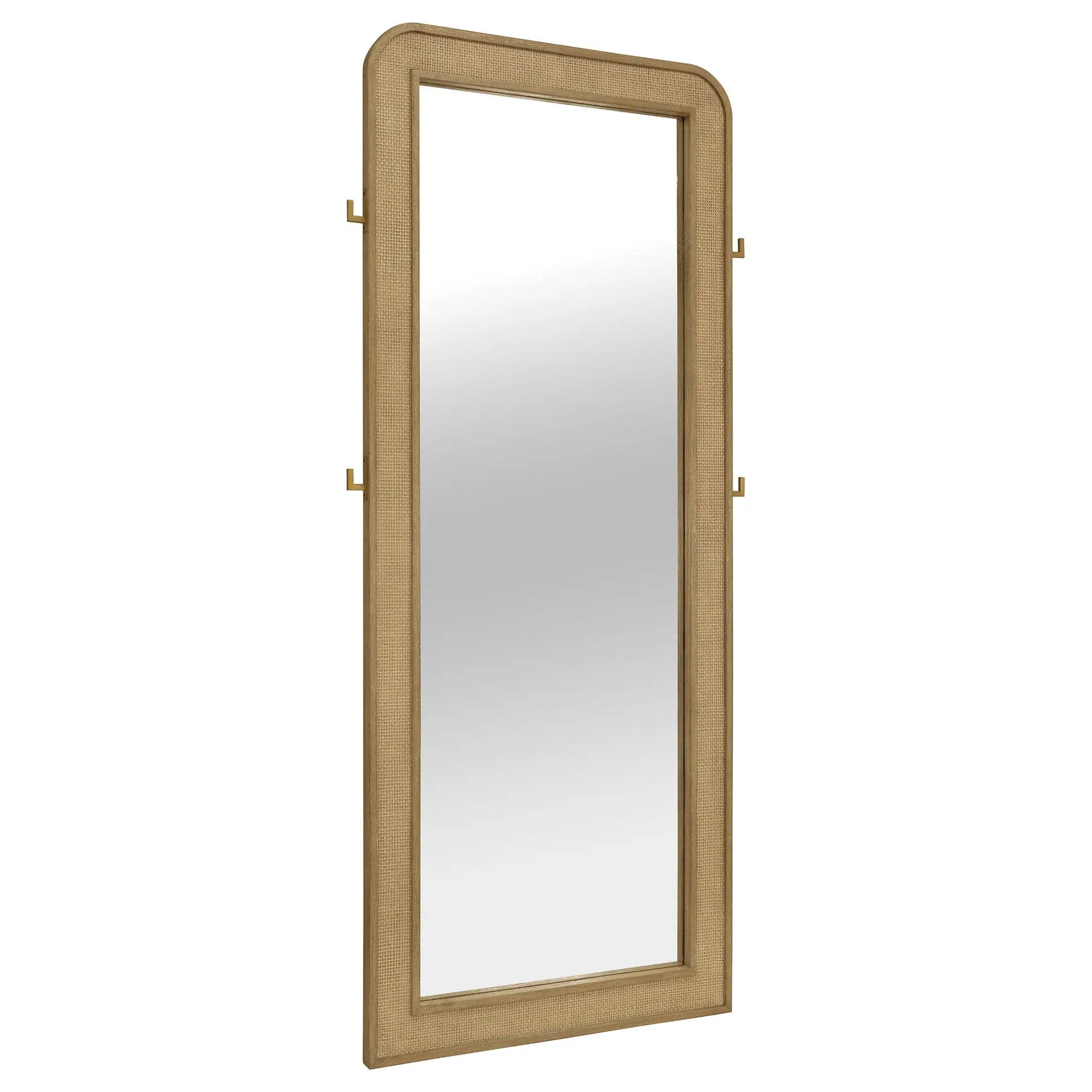 Arini Cane Weave Full Length Standing Floor Mirror Sand Wash by Unique Piece Furniture