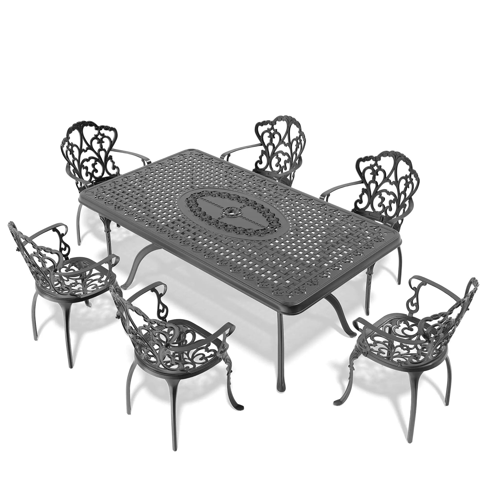 7-Piece Cast Aluminum Patio Furniture Set by HouseOfZazla