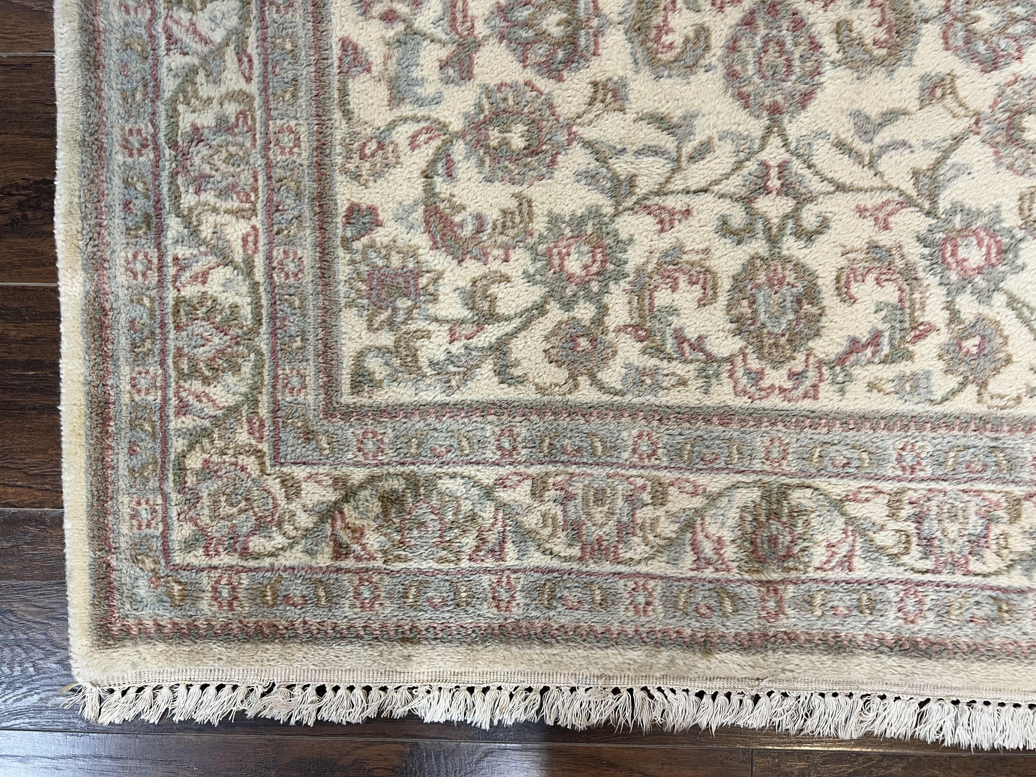 Indo Persian Rug 4x6, Vintage Handmade Wool Carpet, Floral Allover Pattern, Beige, Pair B by Jewel Rugs