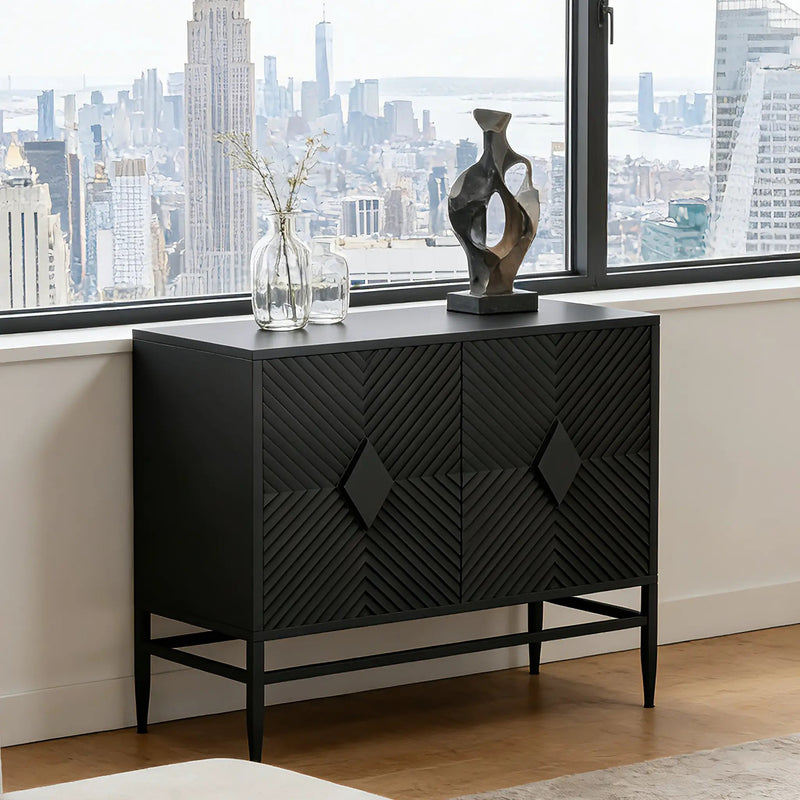 Modern 2 Door Wooden Storage Cabinet Accent Cabinet by HouseOfZazla
