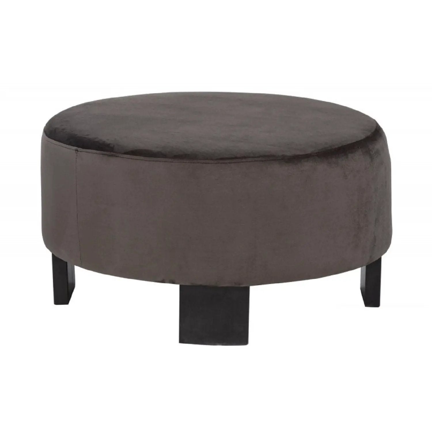 Nesting Round Coffee Table With Ottoman (Set of 2) - Gold / Brown by HouseOfZazla