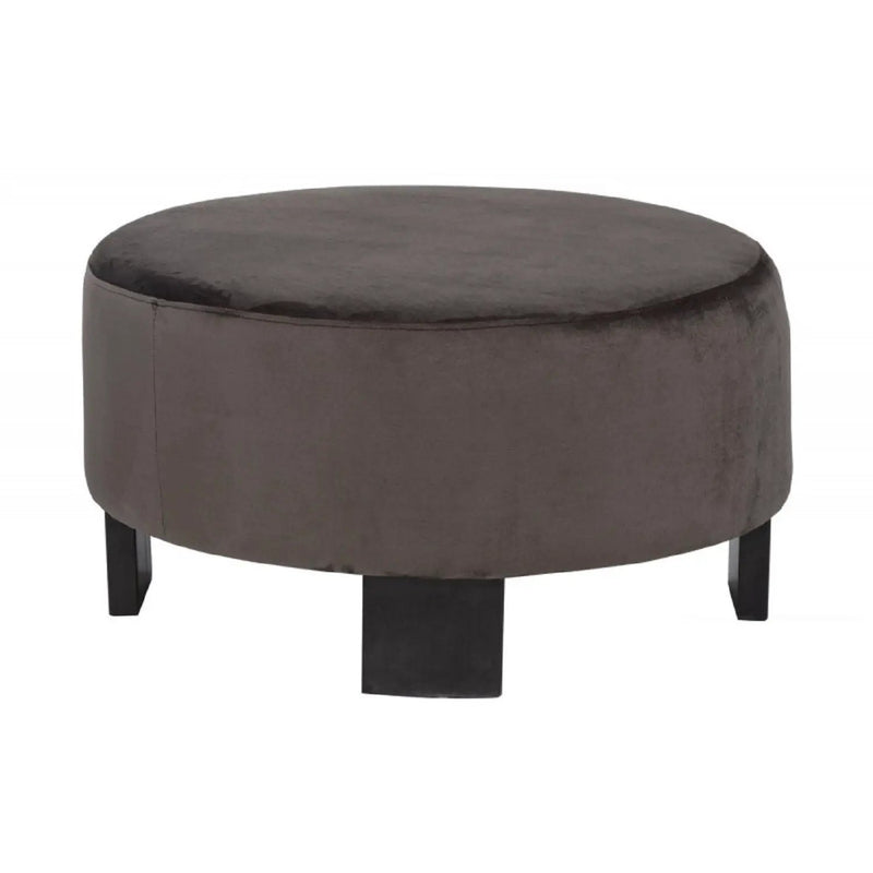 Nesting Round Coffee Table With Ottoman (Set of 2) - Gold / Brown by HouseOfZazla