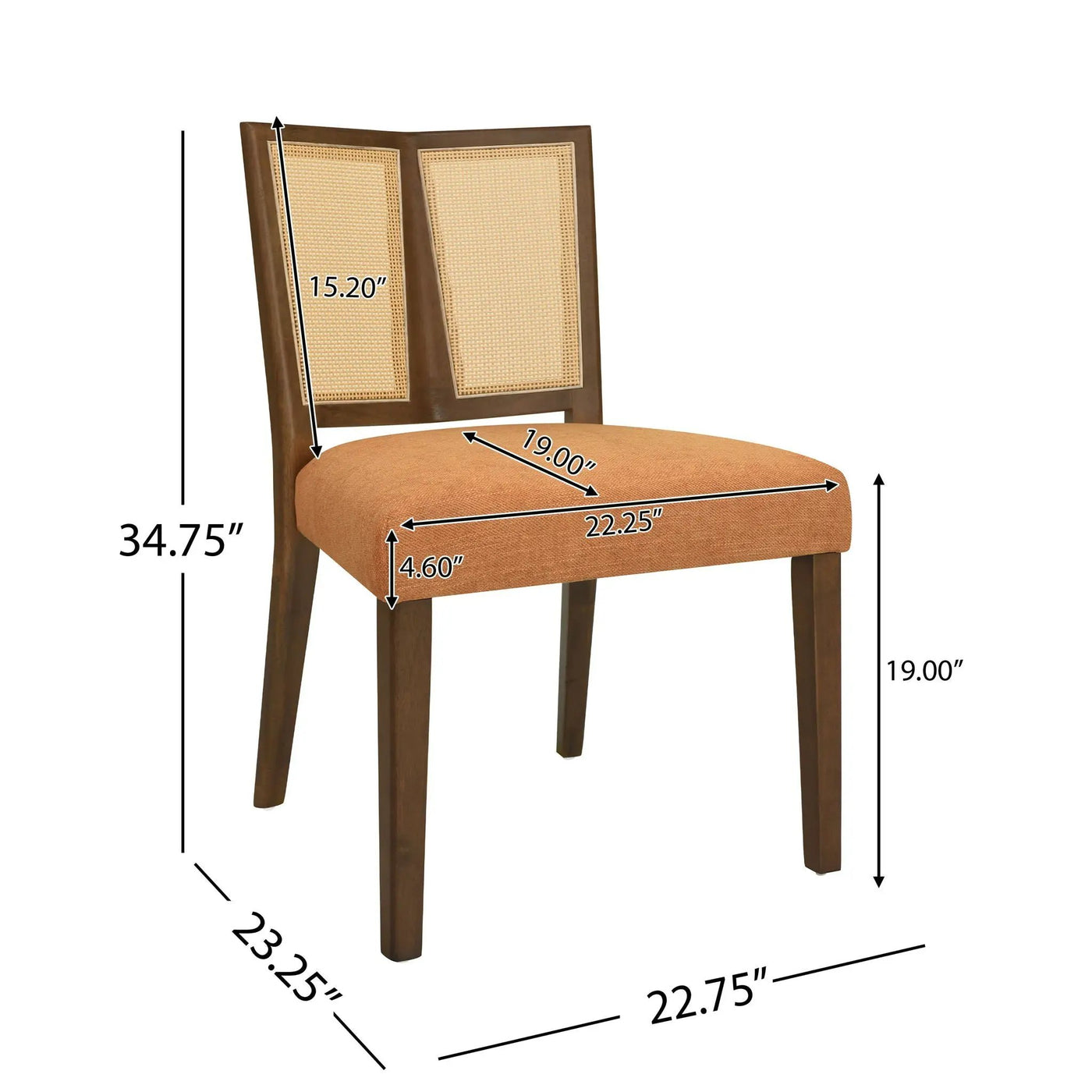Mid Century Rattan Dining Chair Without Arms Set by HouseOfZazla