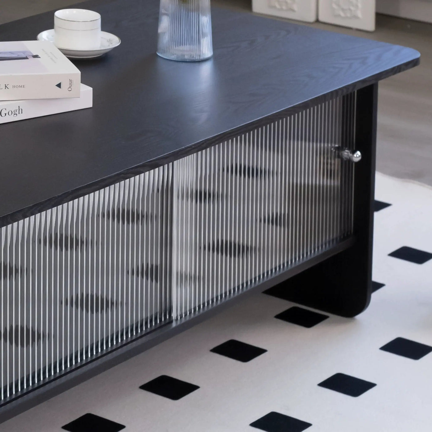 Rectangular Coffee Table With Sliding Door Storage Center by HouseOfZazla
