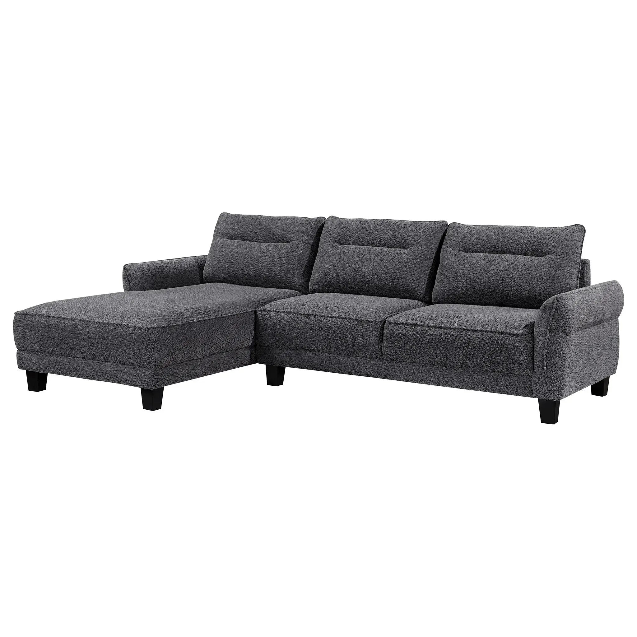 Verona - Loose Back Sectional Sofa - Gray by HouseOfZazla