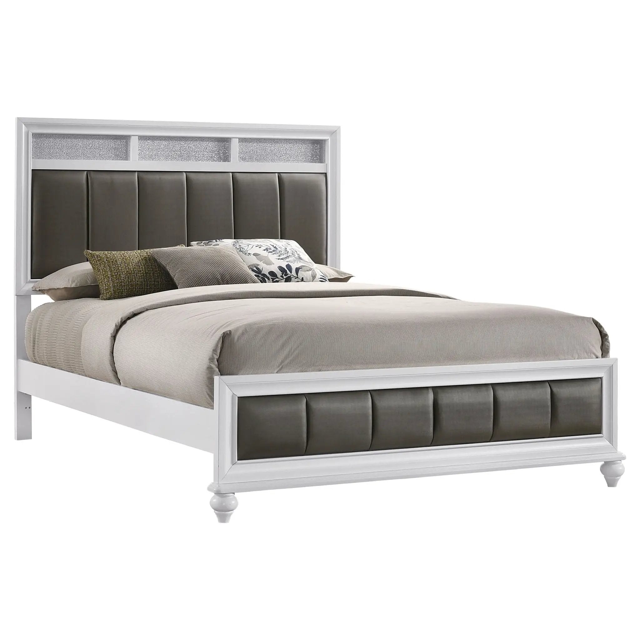 Barzini Wood Queen Panel Bed White by Unique Piece Furniture