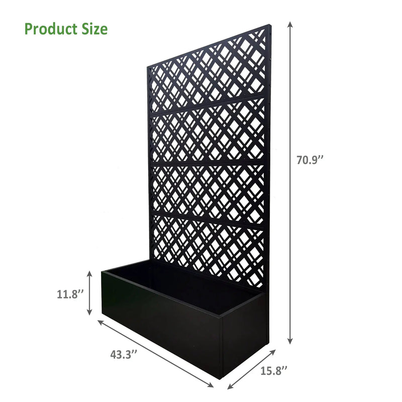 Metal Planter Raised Garden Bed with Trellis by HouseOfZazla