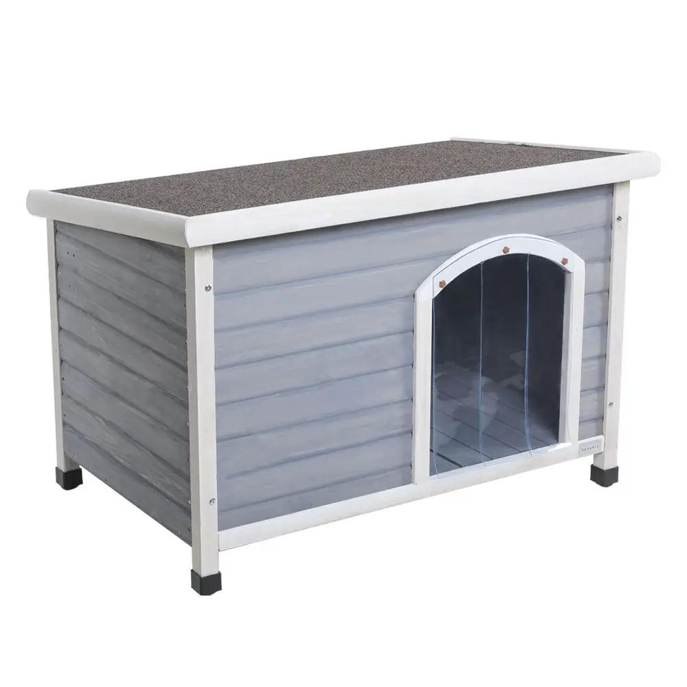 Medium Wooden Outdoor Dog House, Waterproof Roof, Elevated Floor, Adjustable Plastic Feet by HouseOfZazla