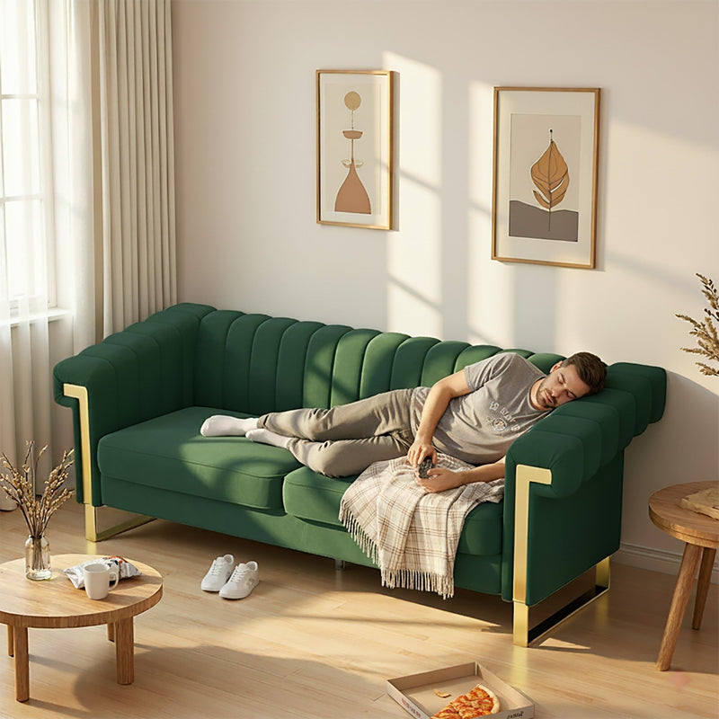 FX-P81-RG2 Retro Velvet 3-Seater Sofa by HouseOfZazla