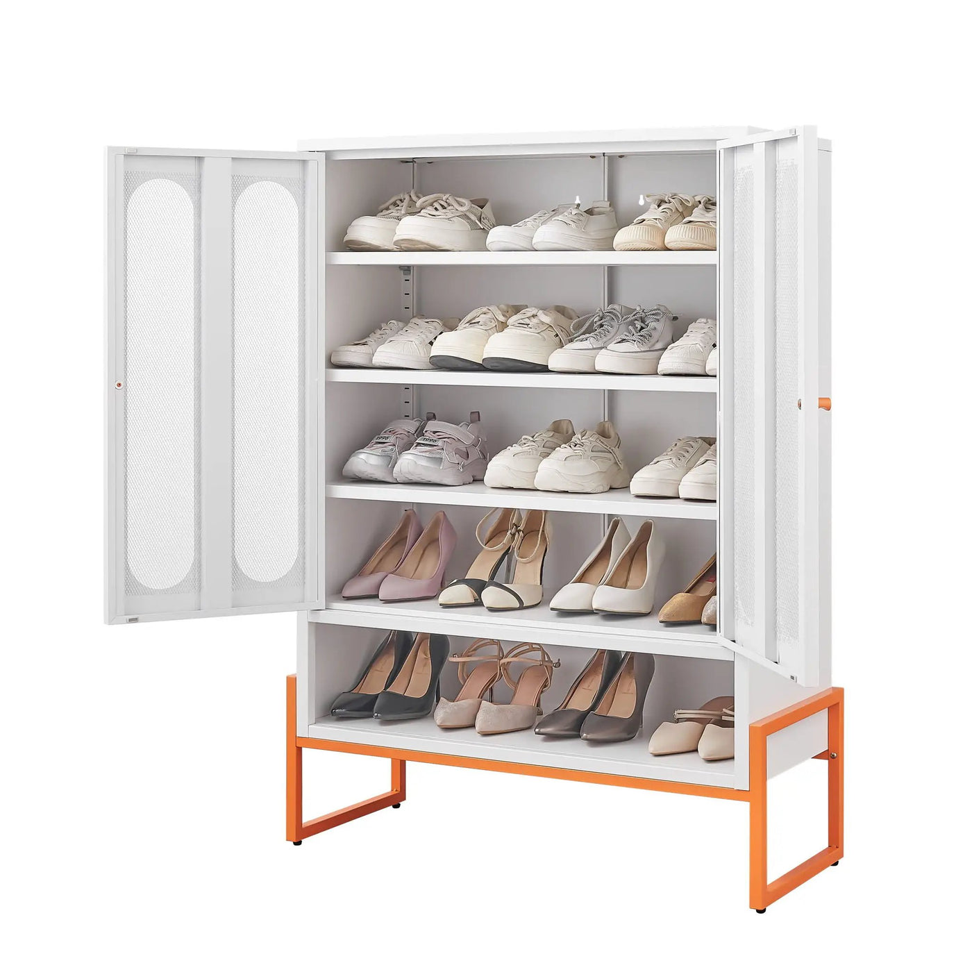 Modern Metal Shoe Cabinet With DoublebSided Doors And Adjustable Partitions by HouseOfZazla