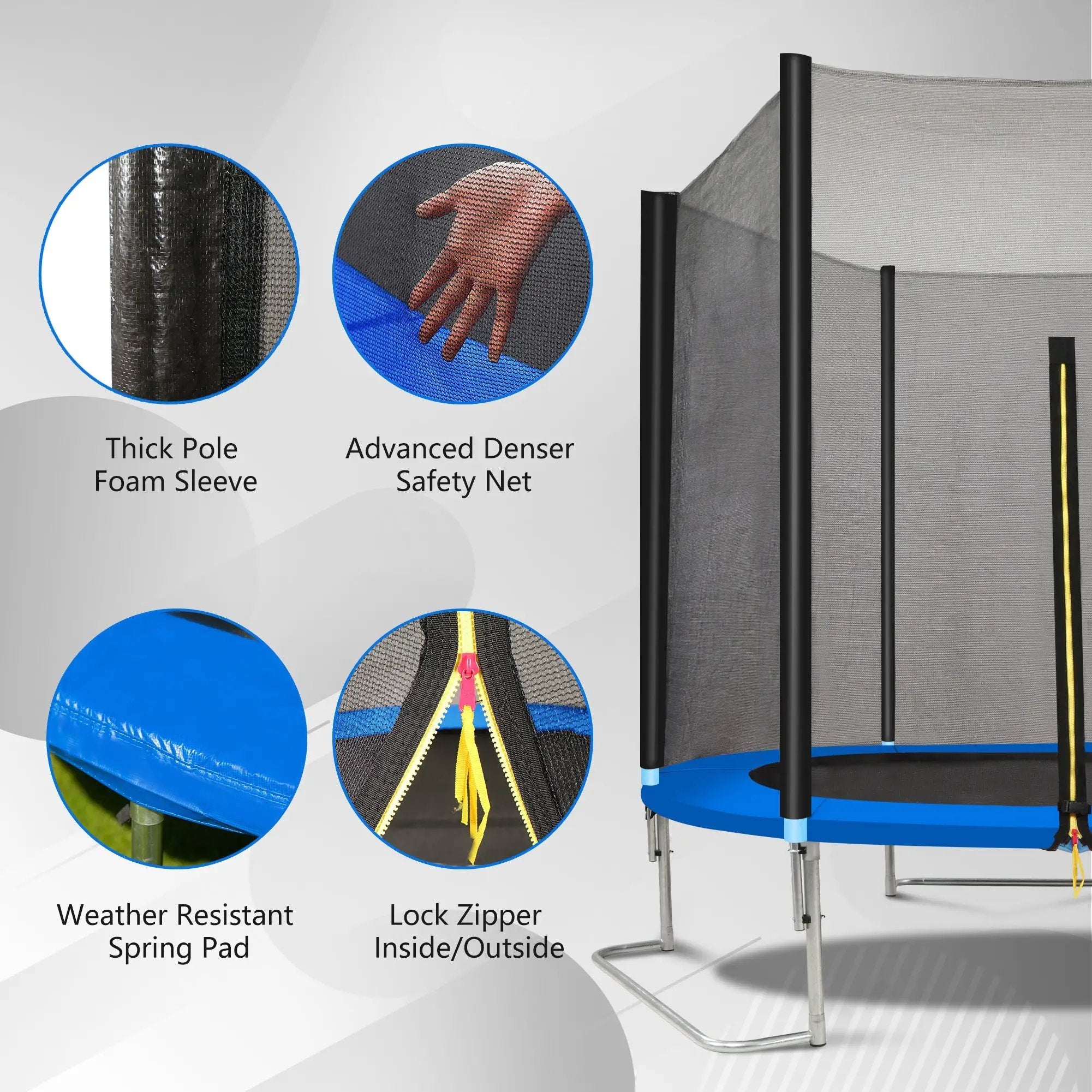 8FT Trampoline with Basketball Board and Inflator by HouseOfZazla