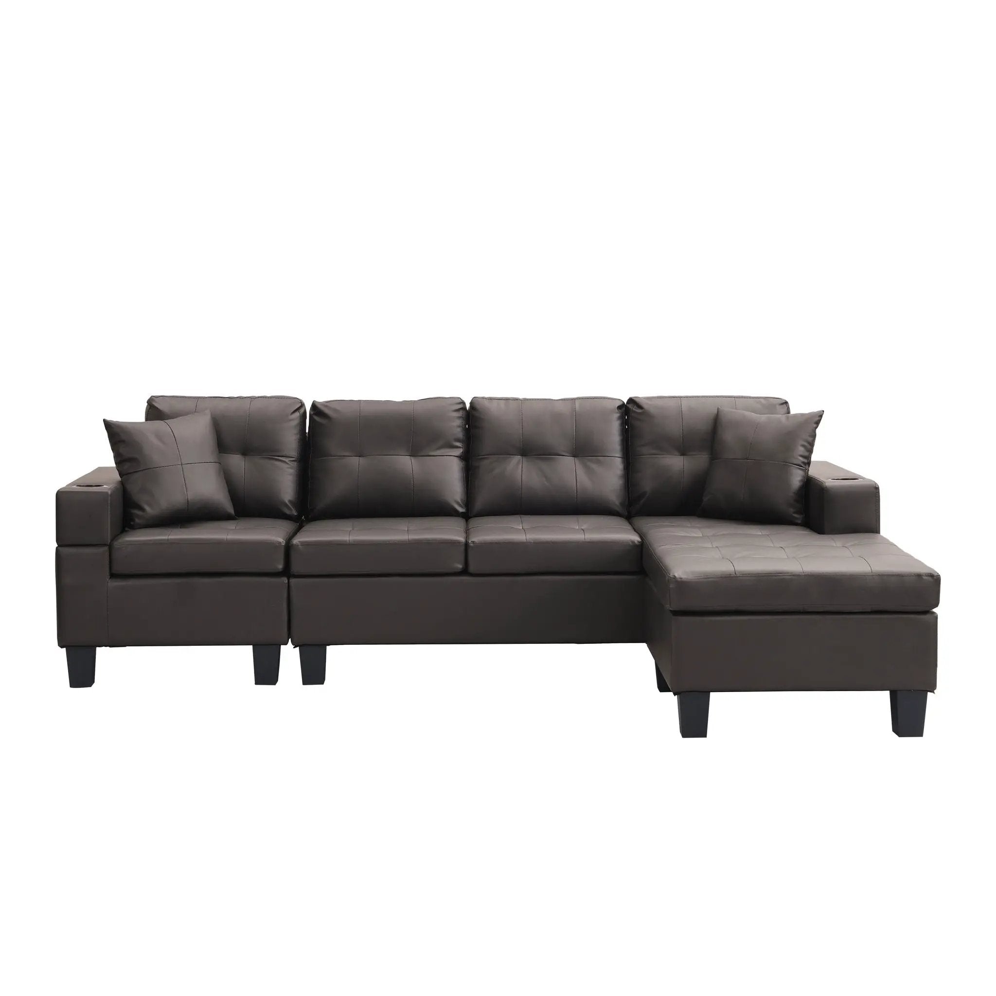 Modern Sectional Sofa Set With Chaise Lounge And Cup Holder by Unique Piece Furniture