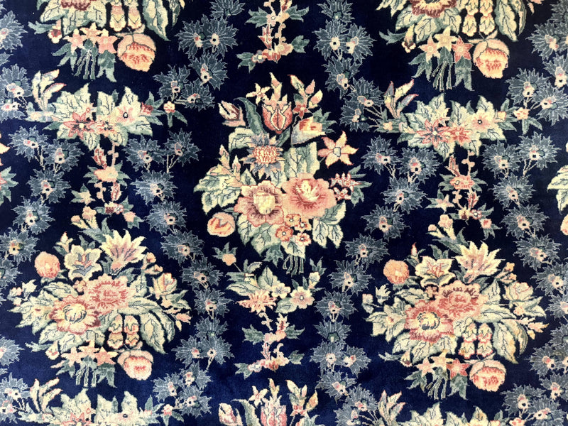 Sino Persian Rug 6x9, Navy Blue, Floral by Jewel Rugs