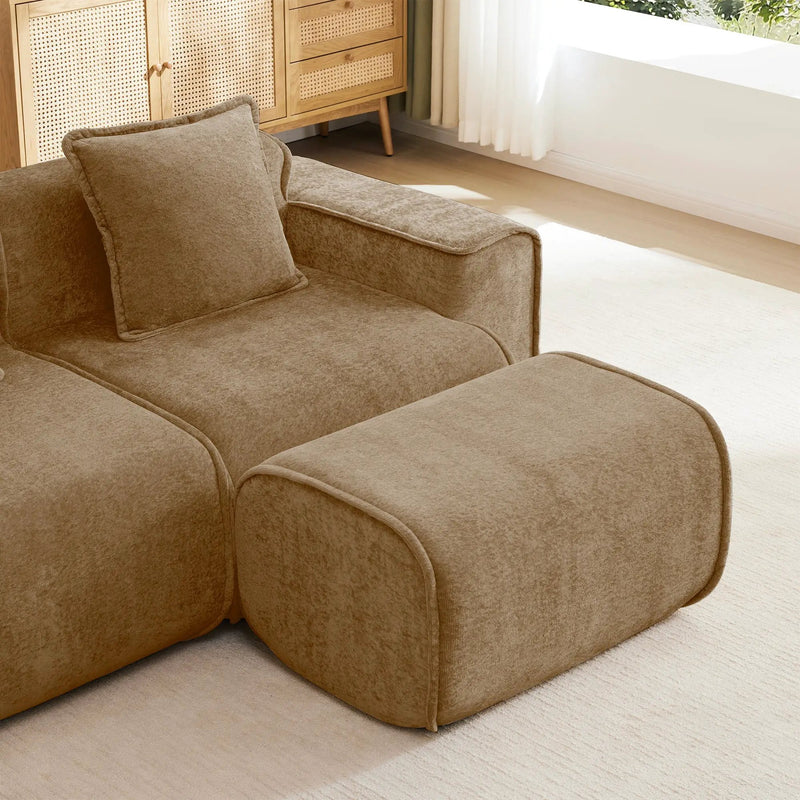 Streamlined Design Deep Seat Modular 4 Seat Boneless Sofa by HouseOfZazla