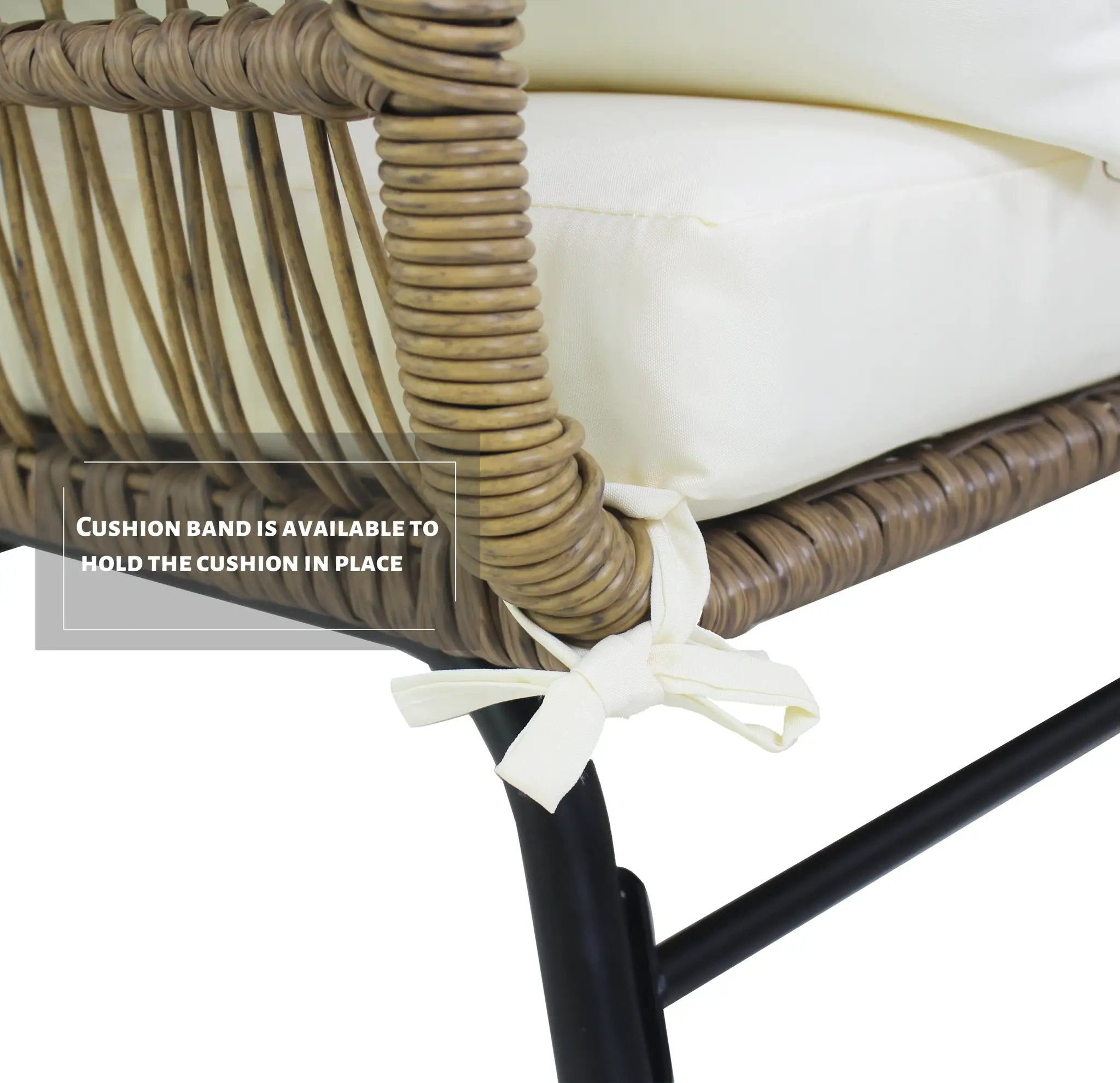6PCS Outdoor Patio Balcony Natural Color Wicker Sofa Chair Set with Beige Cushion,Round Tempered Glass Table by HouseOfZazla