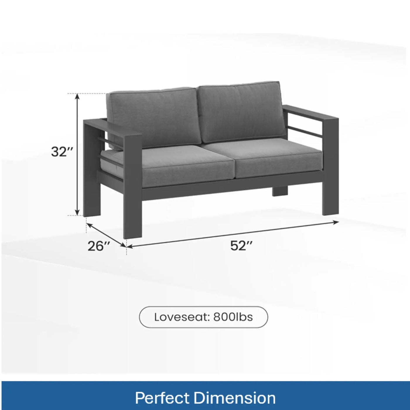 All-Weather Patio Loveseat With Thick Cushions by HouseOfZazla