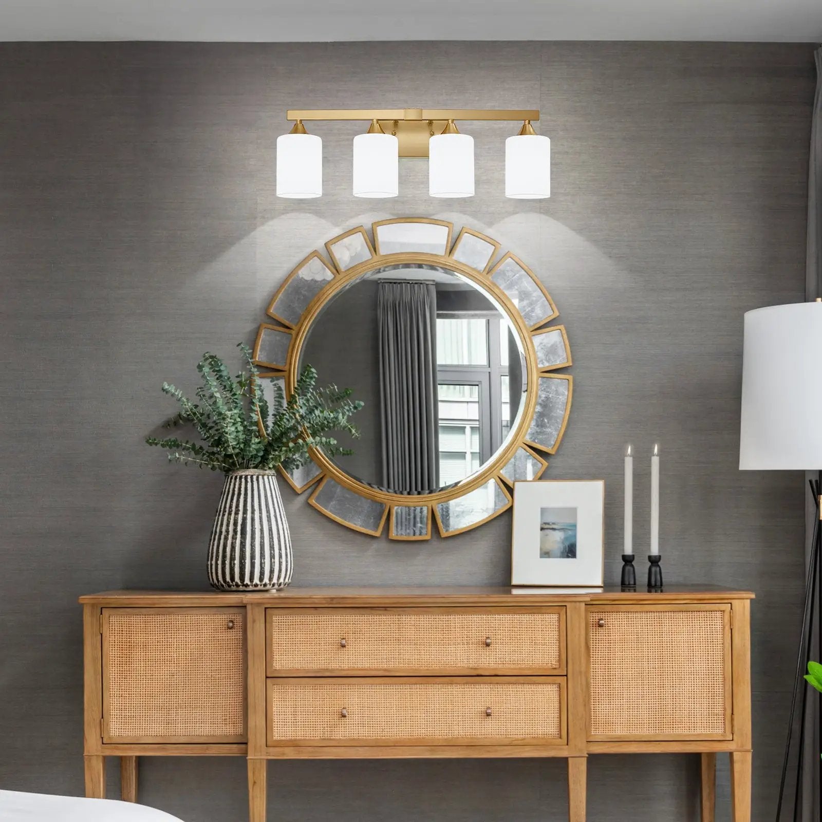 4-Light Brushed Bathroom Vanity Wall Light by HouseOfZazla