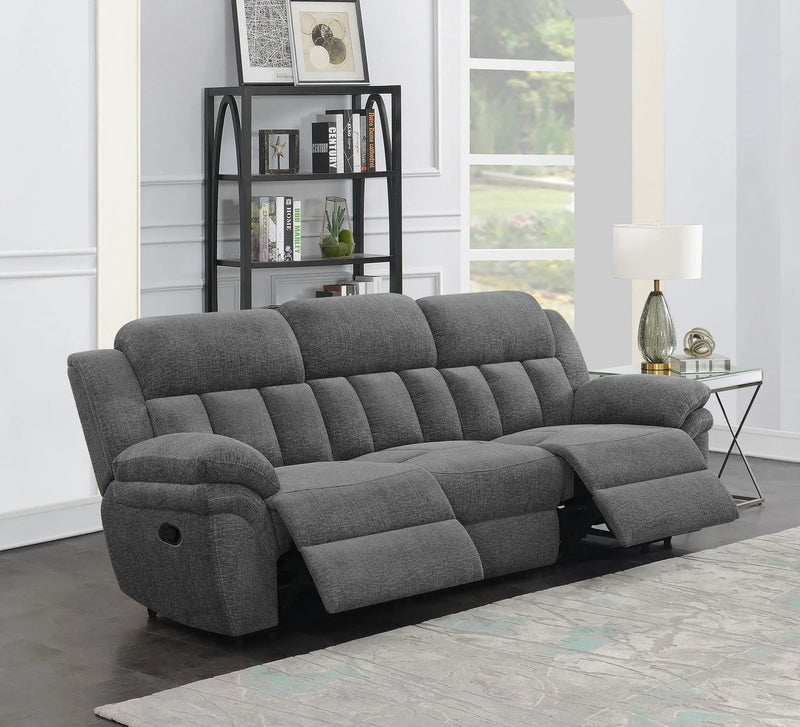 Bahrain Upholstered Motion Sofa Charcoal by Unique Piece Furniture
