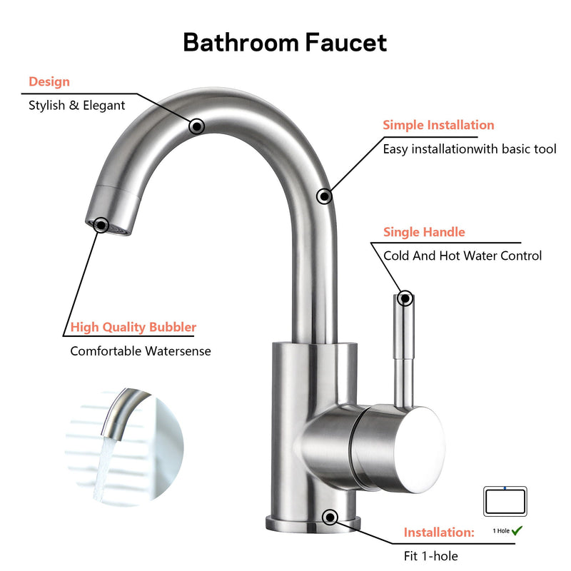 Modern Bathroom Faucet Single Hole Single Handle by HouseOfZazla