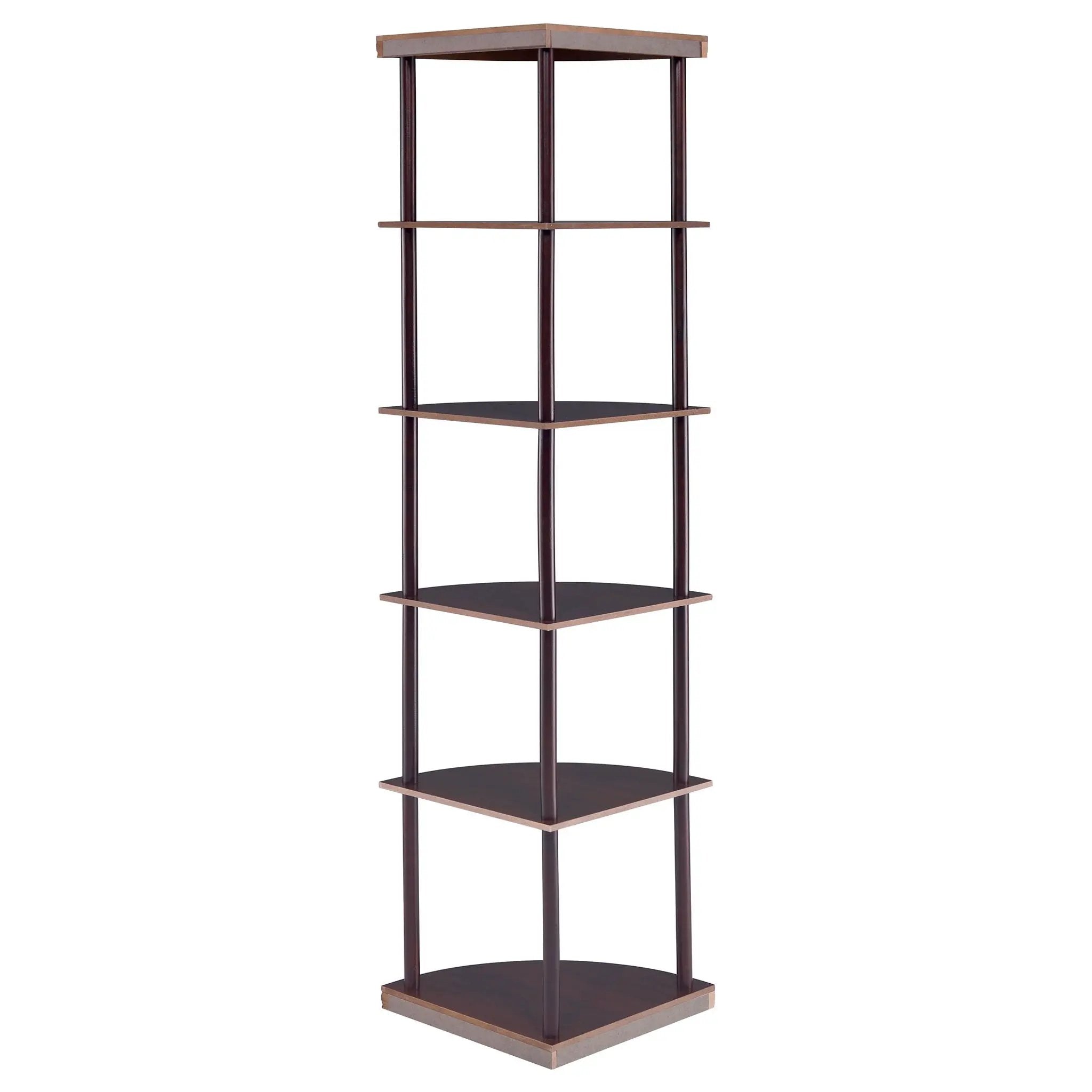 Bonwick 72-inch 5-shelf Corner Bookshelf Cappuccino by Unique Piece Furniture