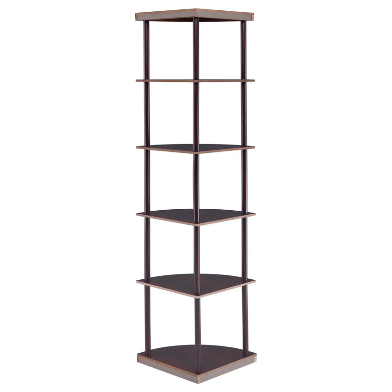 Bonwick 72-inch 5-shelf Corner Bookshelf Cappuccino by Unique Piece Furniture