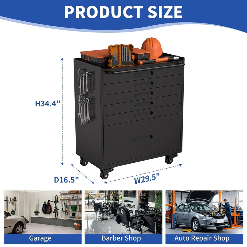 Rolling Tool Cabinet Heavy Duty Garage Storage With Lockable Doors by HouseOfZazla