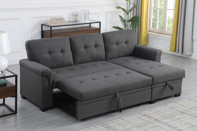 Lucca - Reversible Sleeper Sectional Sofa With Storage Chaise by HouseOfZazla