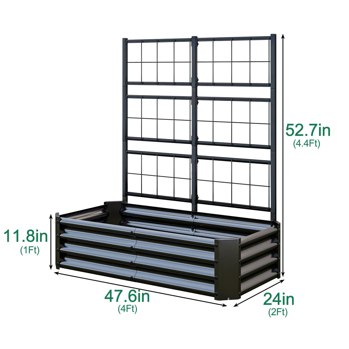 4x2x1FT Galvanized Raised Garden Bed with Arch Trellis by HouseOfZazla
