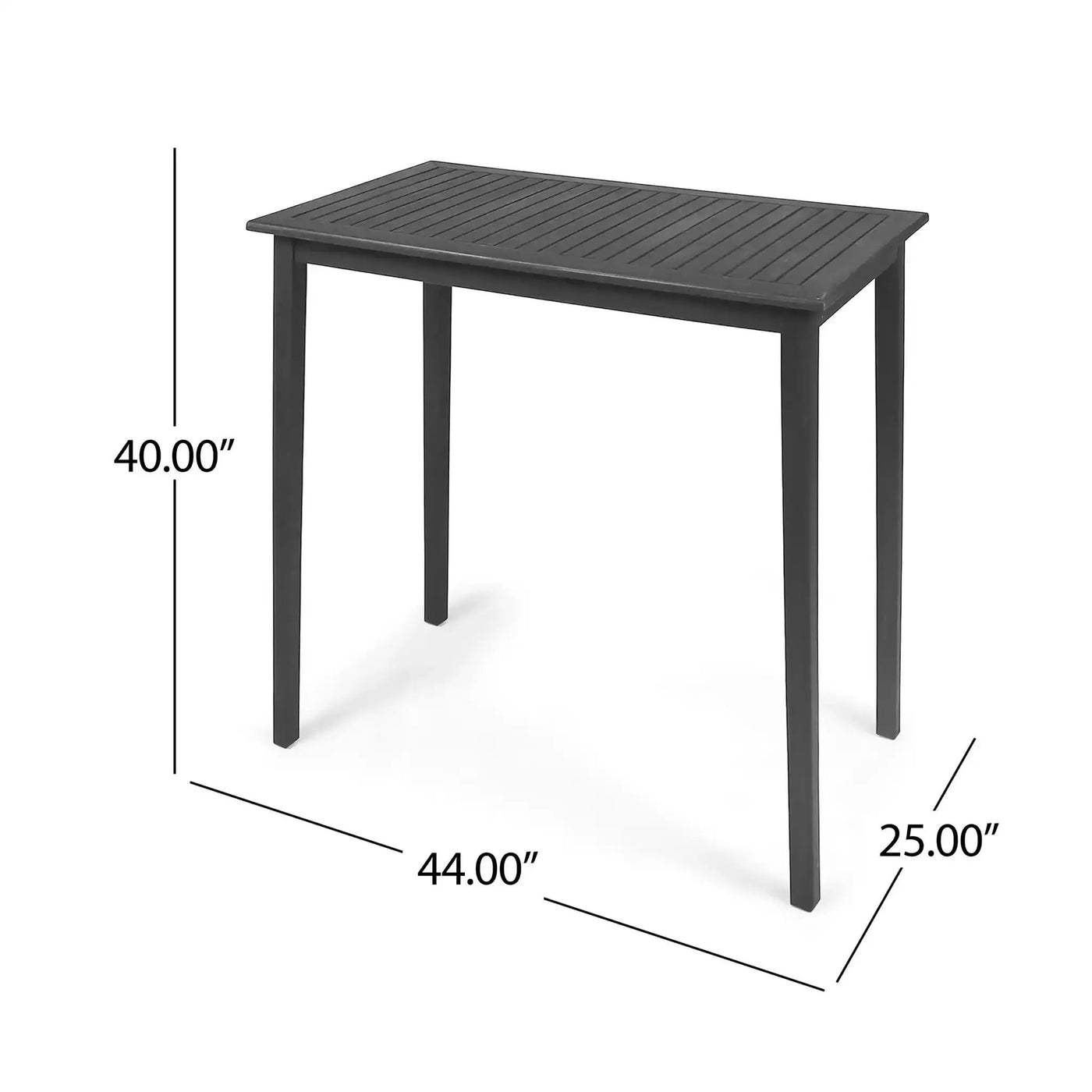 Outdoor Minimalist Acacia Wood Rectangle Bar Table by HouseOfZazla