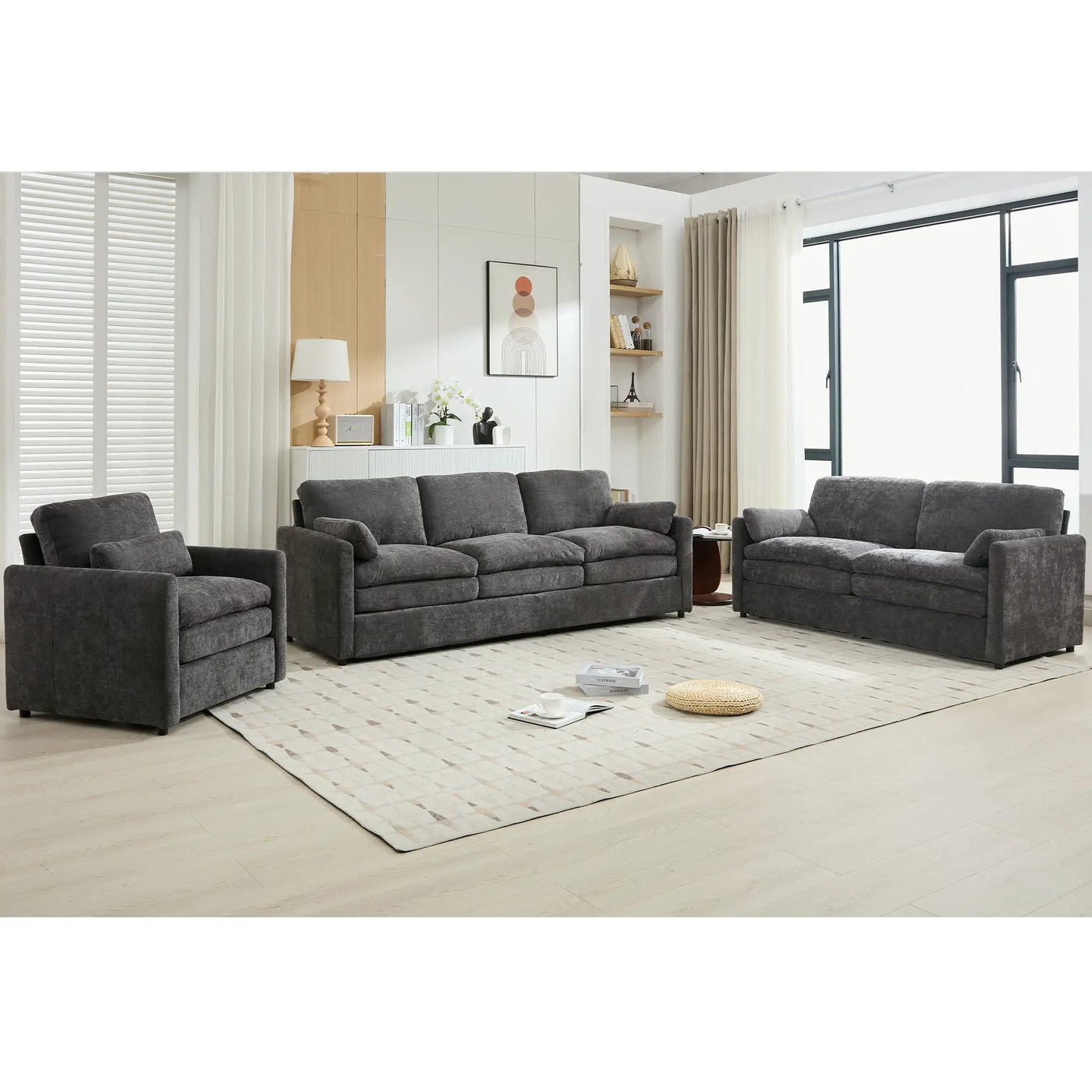 Cozy Upholstered Sofa Set For Living Room by HouseOfZazla