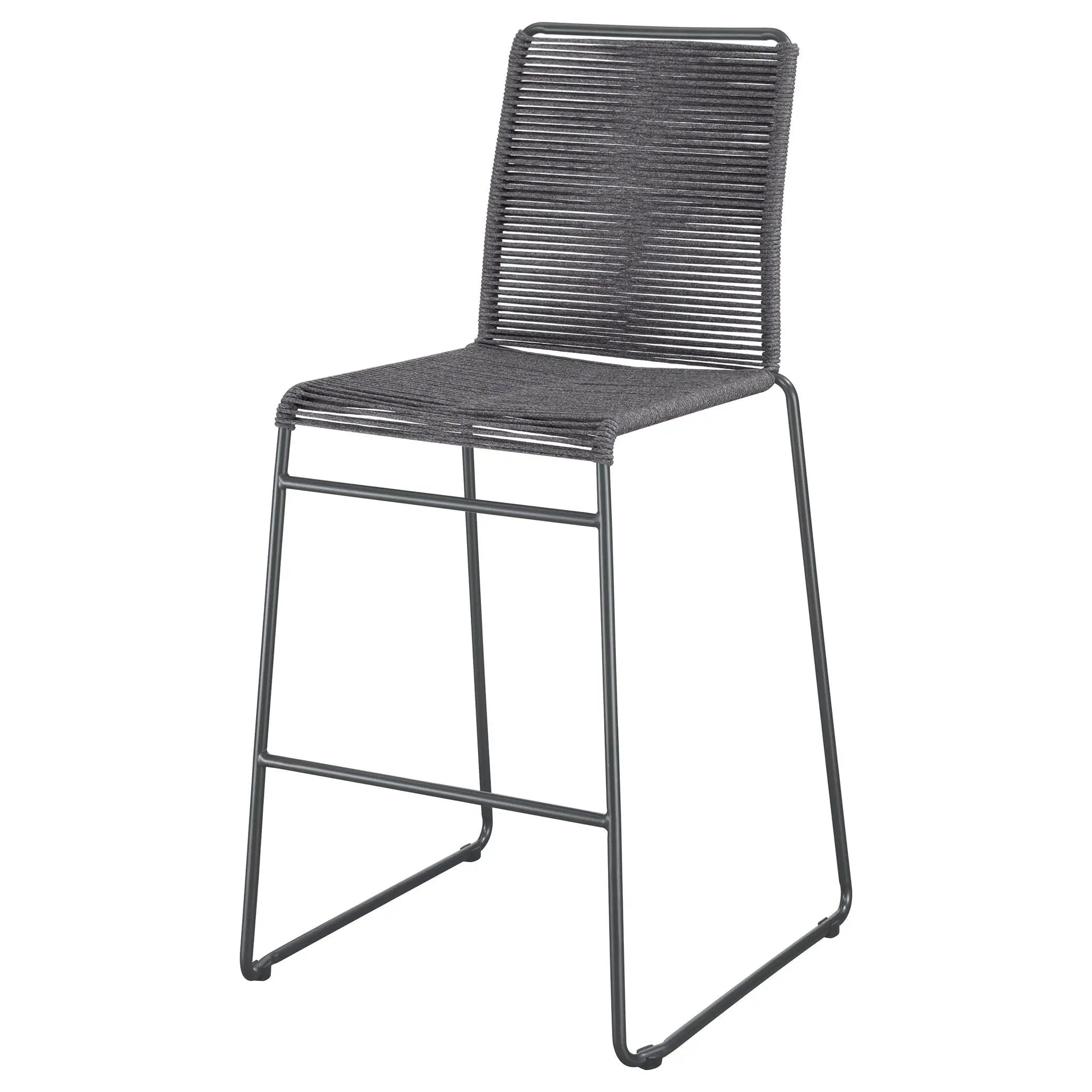 Jerome Woven Rope Metal Bar Chair Charcoal (Set of 2) by Unique Piece Furniture