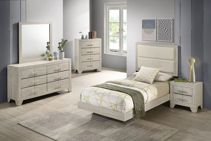 Trenton 5-piece Twin Bedroom Set Rustic Cream by Unique Piece Furniture