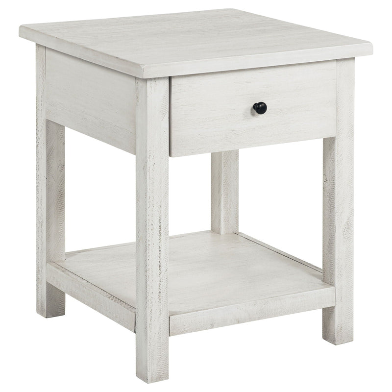 Castleton - 1 Drawer Wood End Table With Shelf by HouseOfZazla