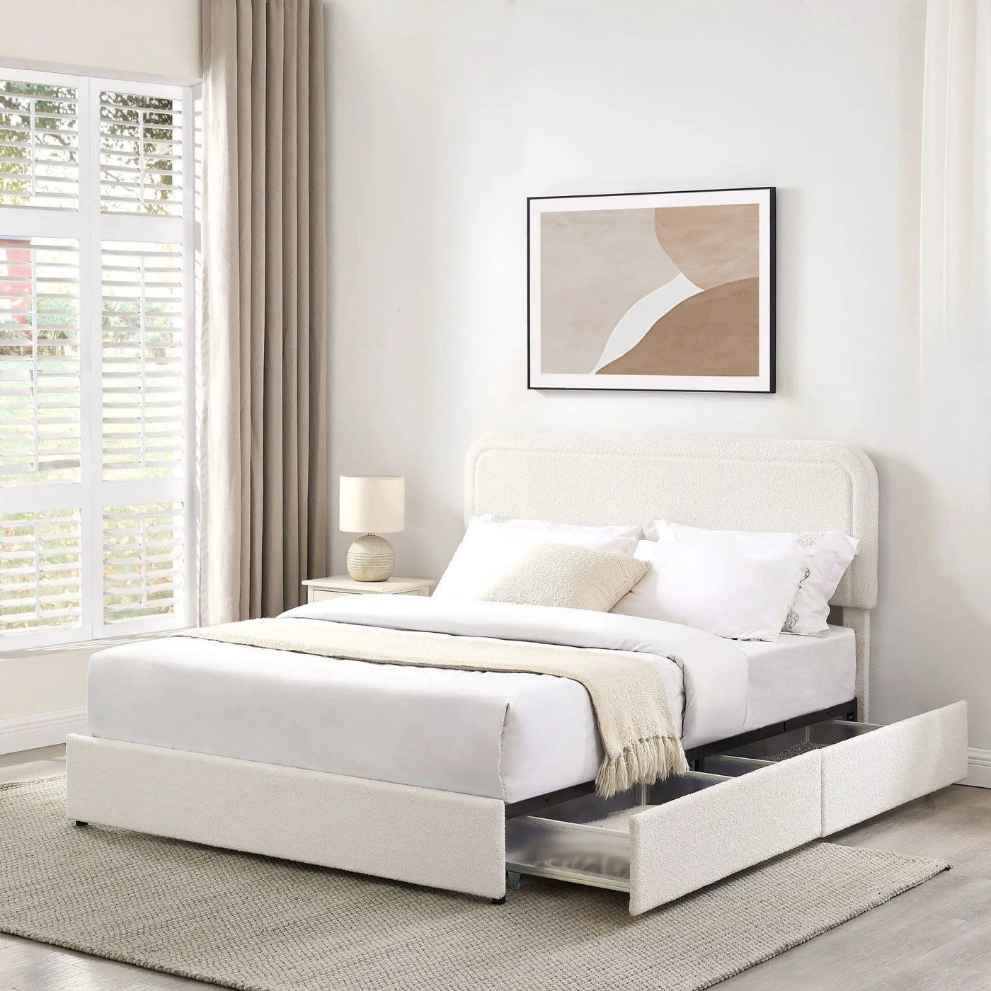 Liv - Patented With Drawers Upholstered Storage Platform Bed by HouseOfZazla