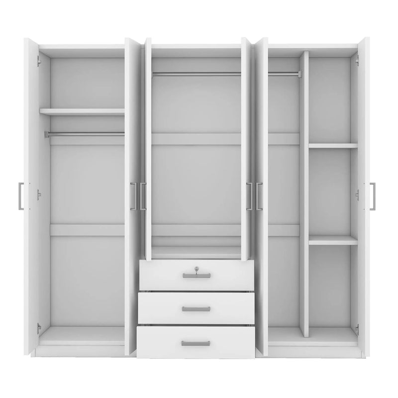 6 Doors Wardrobe Storage For Bedroom, With Big Drawers by HouseOfZazla