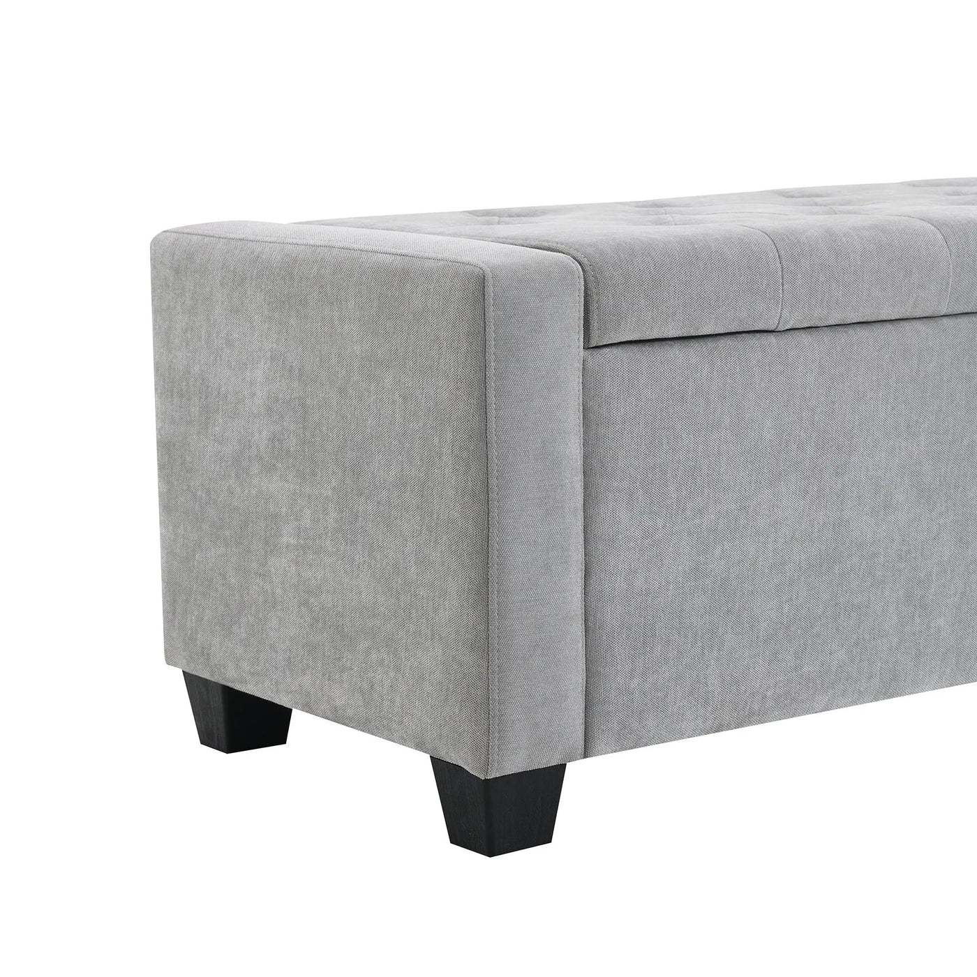 Upholstered Storage Ottoman Bench With Button Tufting And Safety Hinge by HouseOfZazla
