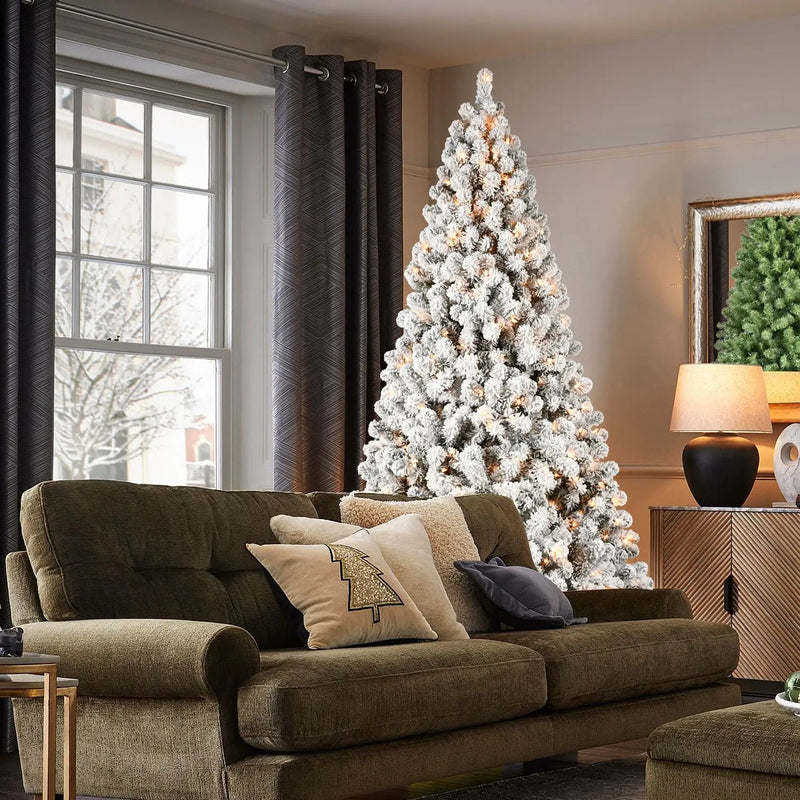 6ft Flocked Pre-Lit Christmas Tree with 300 UL Warm Lights by HouseOfZazla