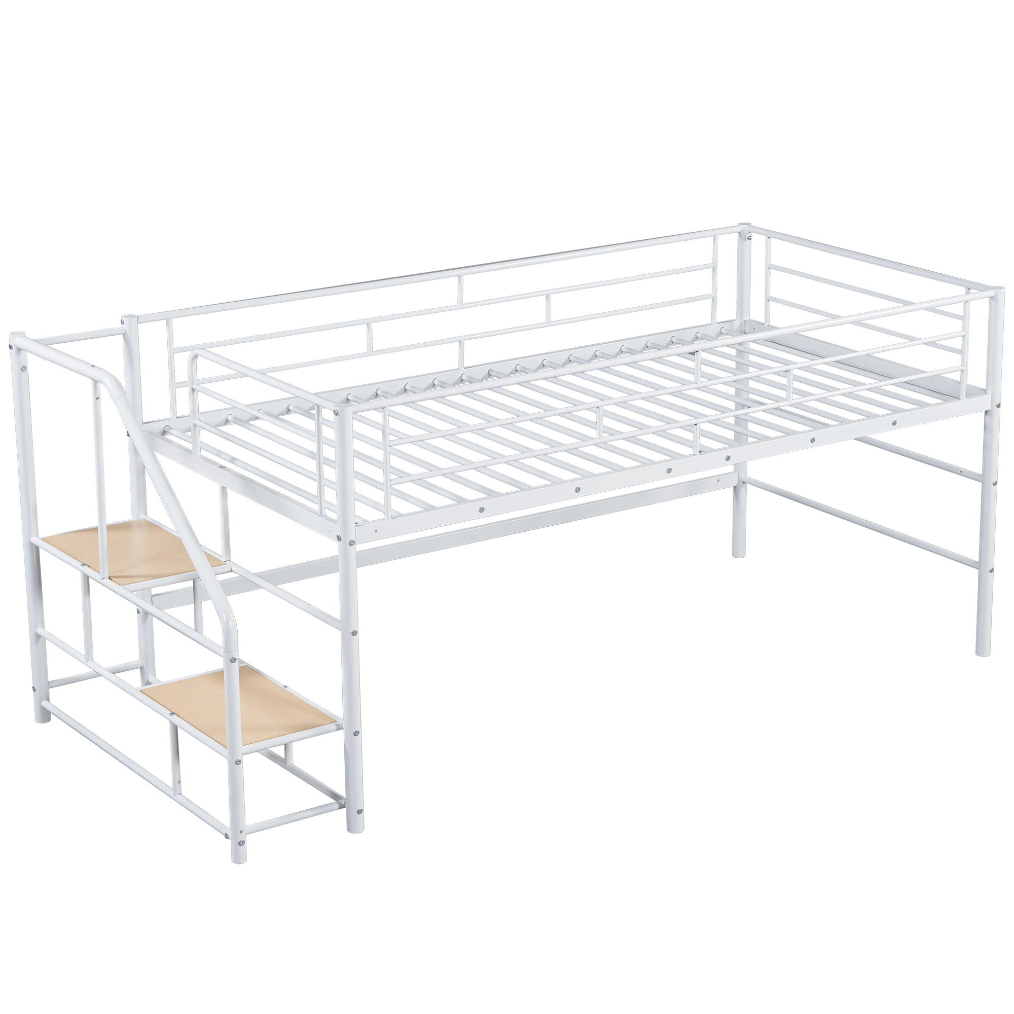 Loft Bed With Storage Stairs And Metal Frame by HouseOfZazla
