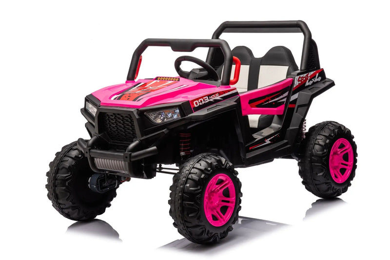 12V7A*1 30W*4 Four-Wheel Drive Seat One Button Start, Forward And Backward, High And Low Speed, Music, Front Light, Power Display, Two Doors Can Open, 2.4G R / C, Seat Belt Four Wheel Absorber by HouseOfZazla