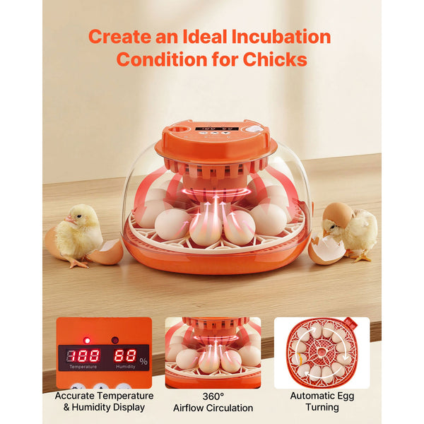 12 Egg Incubator with Automatic Egg Turner and LED Candler, photo 2 of 10