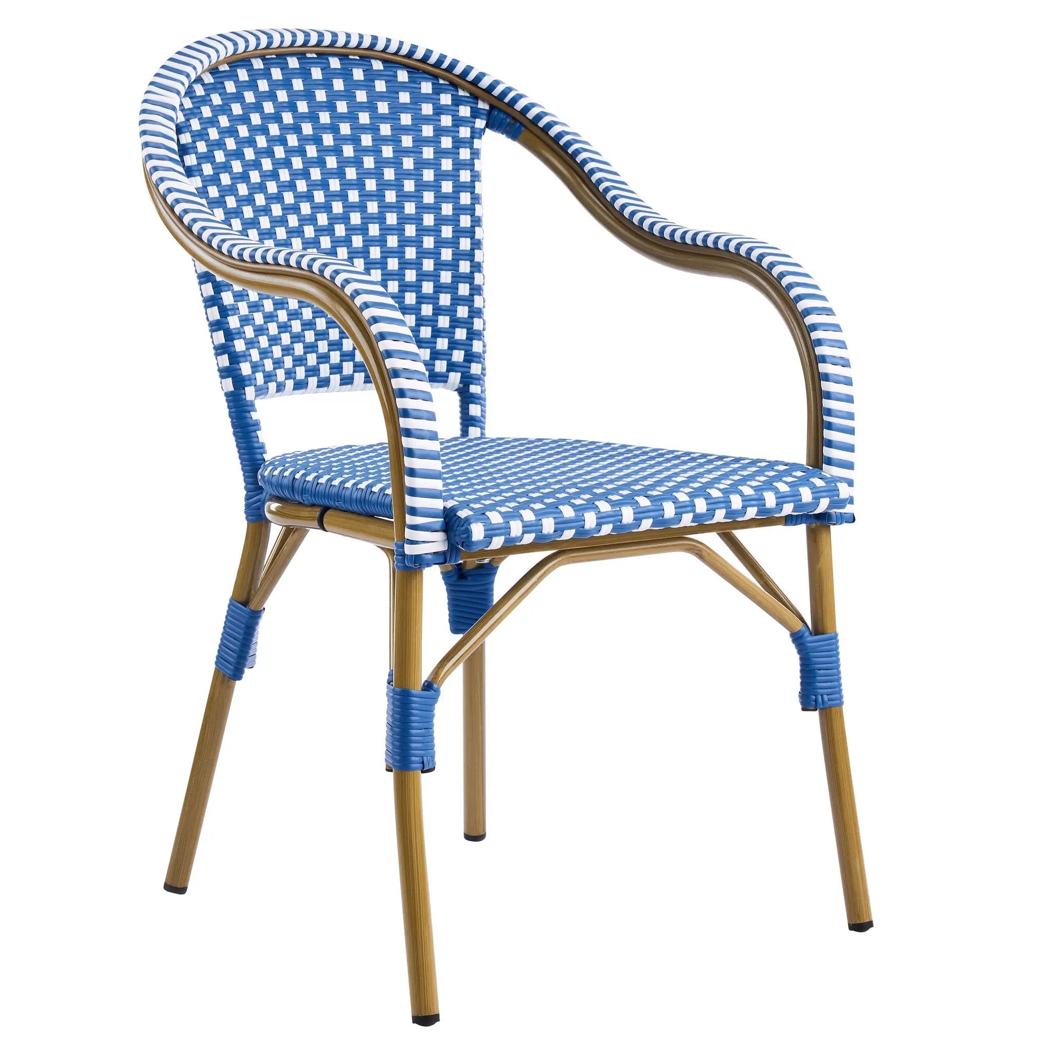 Outdoor Bistro Chairs Set of 2 with Aluminum Frame and PP Rattan by HouseOfZazla