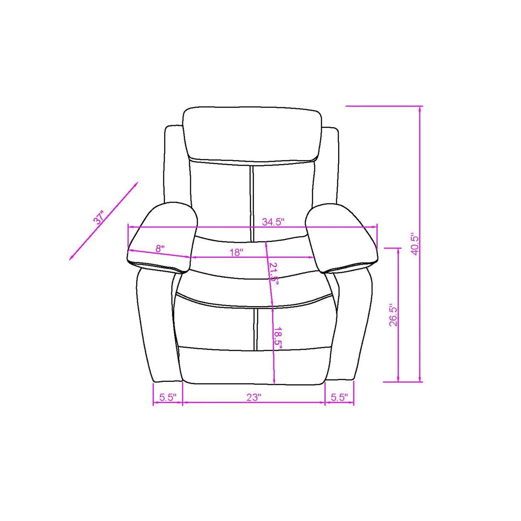 Blanche - Glider Recliner With LED, Pillow Top Arms by Unique Piece Furniture