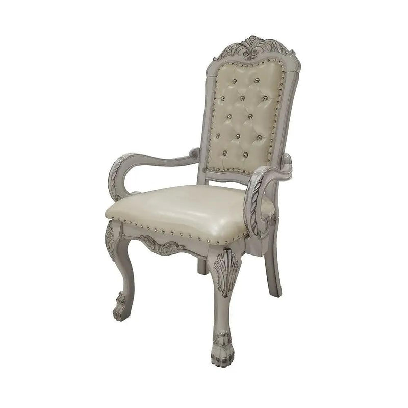 Dresden - Synthetic Leather Arm Chair (Set of 2) - Bone White by Unique Piece Furniture