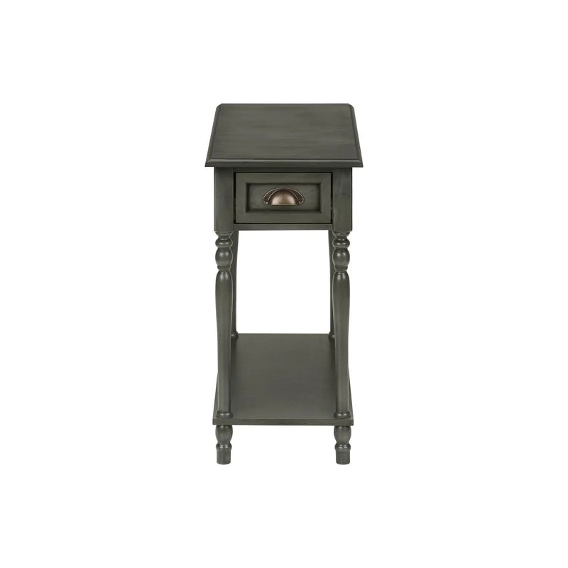 Accent Side Table, 2 Tier, Storage Drawer, Stylish Traditional Design by Unique Piece Furniture