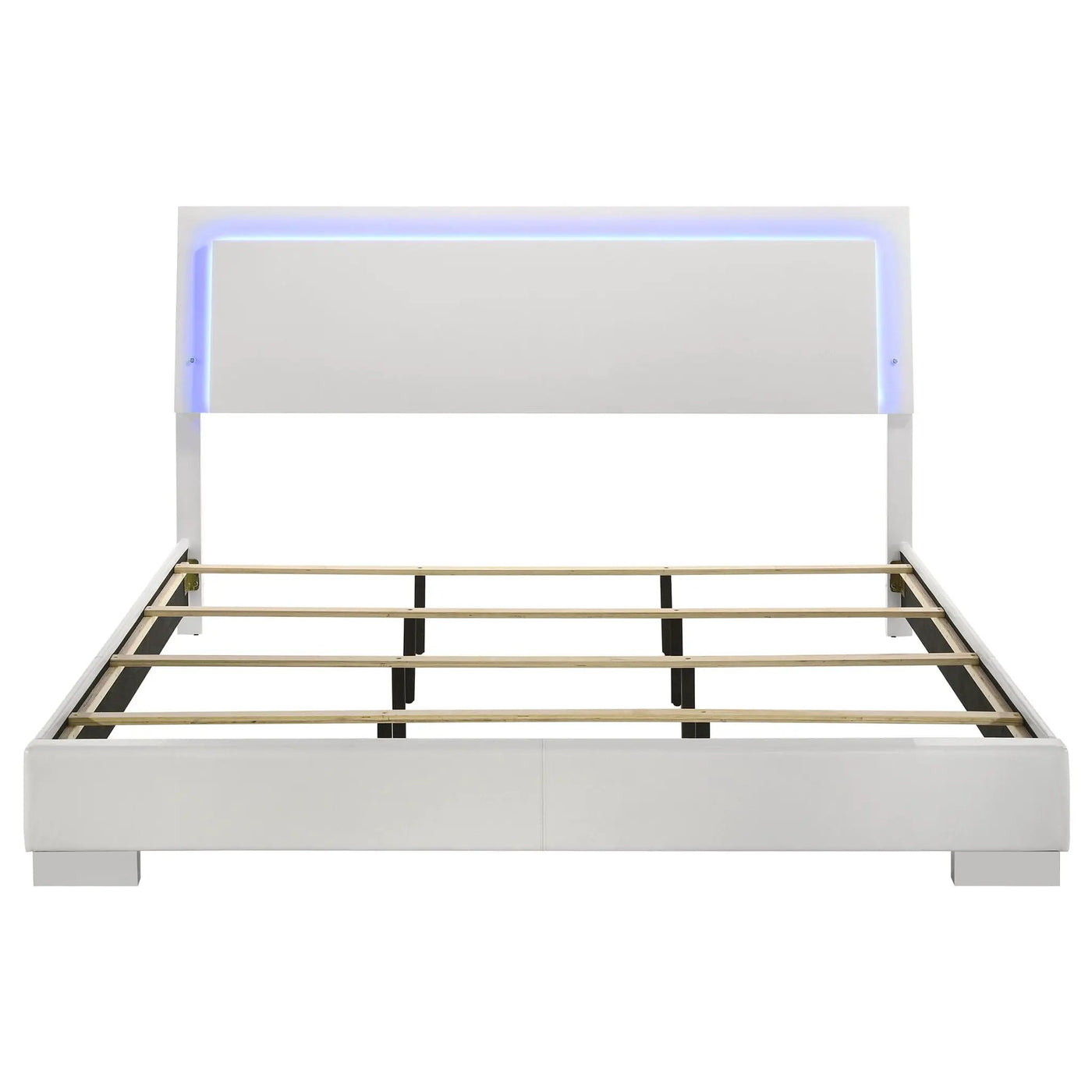 Strick & Bolton - High Gloss Panel Bed With LED Lights by HouseOfZazla