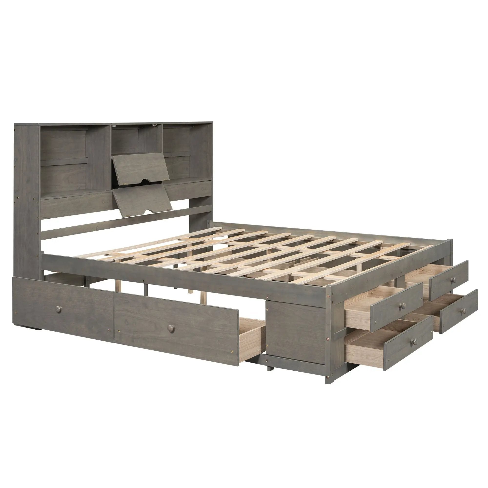 Platform Bed With Storage Headboard And 8 Drawers by Unique Piece Furniture